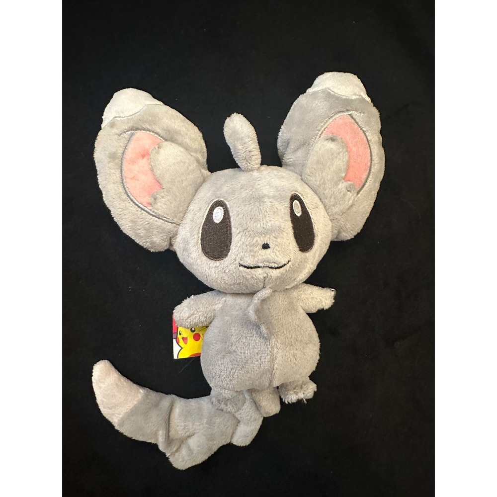 Pokemon Center Minccino Plush 2011 Jakks Pacific Grey Chinchilla Toy 9 inch